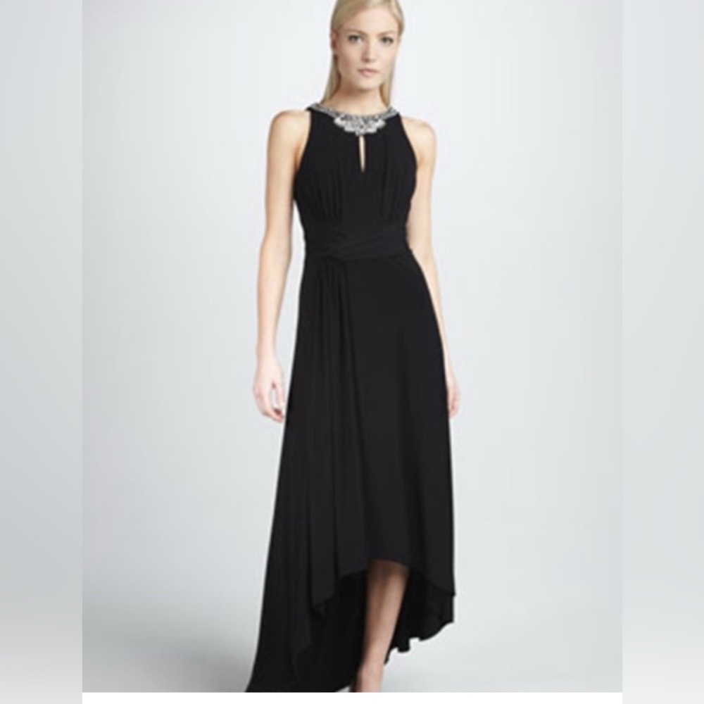 David Meister Black High-Low Dress